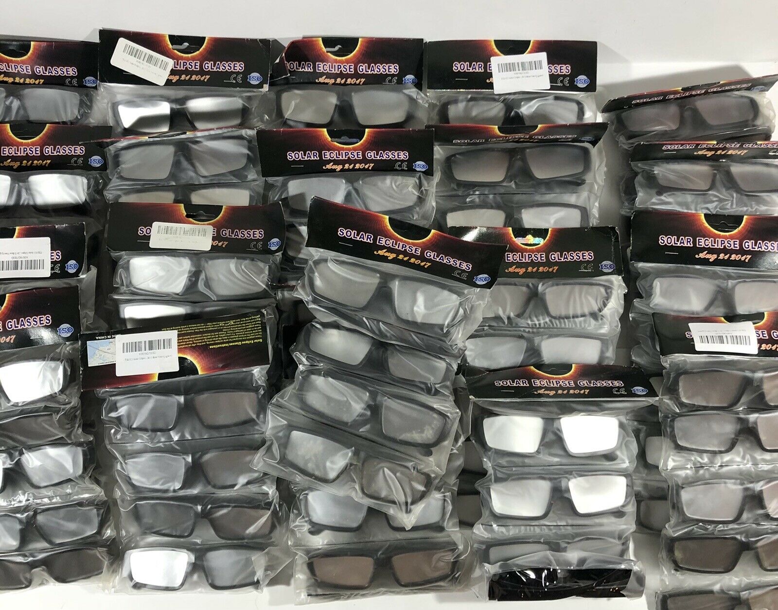 2017 Solar Eclipse Plastic Glasses Ce Certified Usa Stock Brand New Lot Of 110
