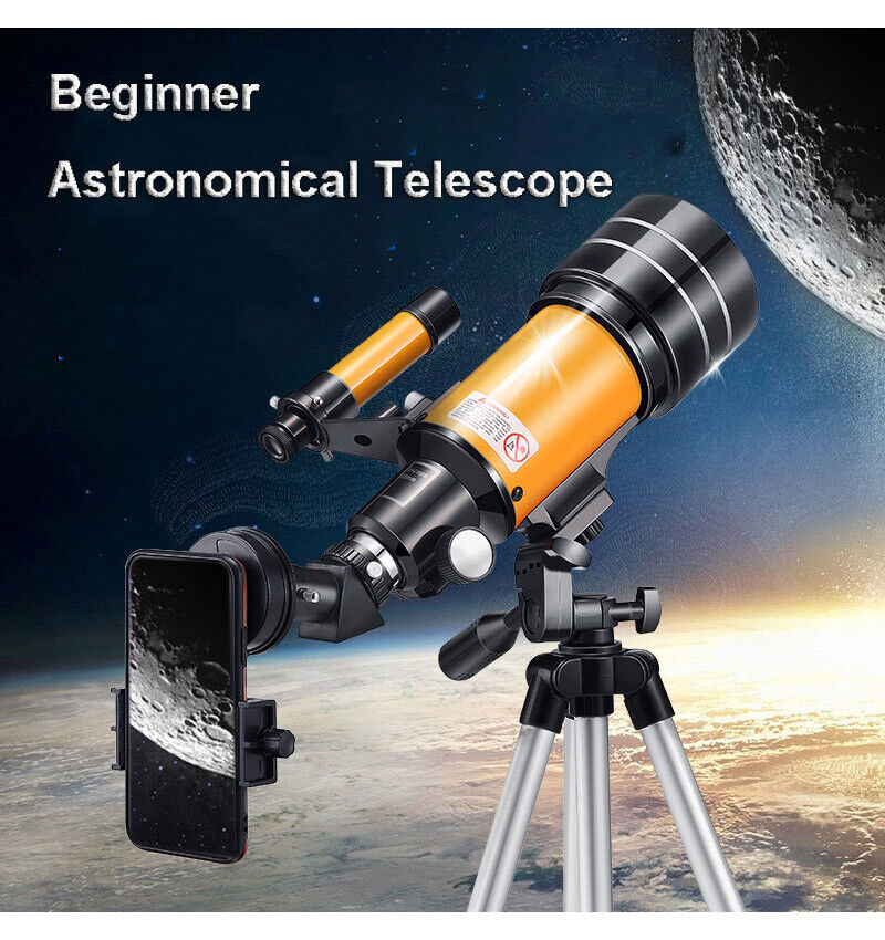 150x Refractive Astronomical Telescope W Tripod Phone Clip 300/70mm Kids Gift