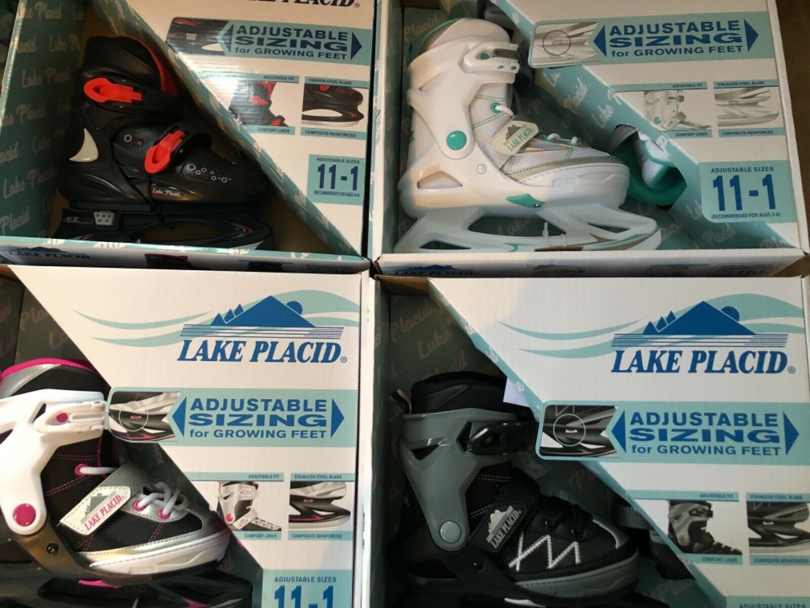 Lake Placid Youth Adjustable Comfort Ice Skates Sizes 10-13 🔥new In Box🔥
